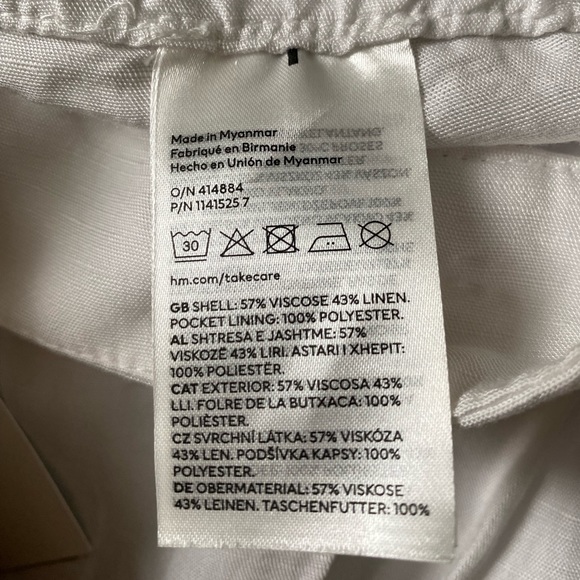 H&M White Linen Blend Pants - Picture 6 of 10